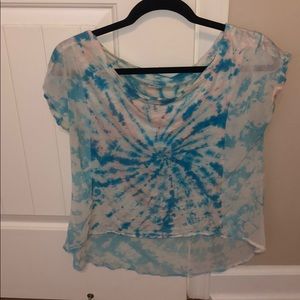 Tie dye light blue & pink t shirt